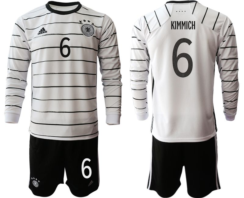 Men 2021 World Cup National Germany home long sleeve #6 white Soccer Jerseys->germany jersey->Soccer Country Jersey